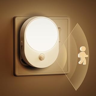 LOHAS-LED Motion Sensor Night Light [2 Pack], Plug in Night Light, Warm White 3000K, 30/60/100lm Brightness Adjustable, Motion Sensor Lights Indoor for Hallway, Bathroom, Bedroom, Stairs