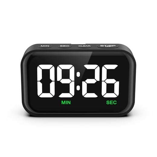 ORIA Temporizador de Cocina Digital, Temporizador de Cuenta Atrás Magnético con 3,5''Pantalla LED Grande, Reloj Despertador con Función de Memoria, Volumen y Brillo Ajustables - Negro