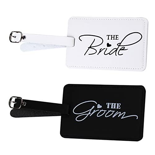 2 Pcs Mr and Mrs Luggage Tags Set Bride and Groom Luggage La