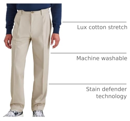DOCKERS® Men's Signature Khaki Relaxed Fit Iron Free with Stain Defender® Pants - Pleated, Cloud, 38W x 29L - image 3