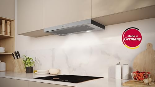 NEFF D46ML54X1, N70, Einbau-Dunstabzugshaube 60 cm, Made in Germany, Energieeffizienzklasse A, hohe Abluftleistung, extrem leise, Intensivstufe, Dimmfunktion, Intervall Lüftung, Edelstahl