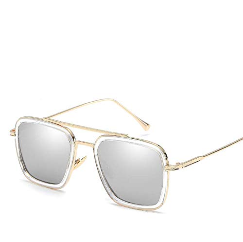 kendy-uae Tony Stark Sunglasses Men Avengers Iron Man Square Sunglasses Retro Gradient Spider Man Edith Glasses Robert Downey Jr Goggles (06)