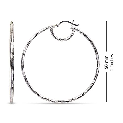 LeCalla 925 Sterling Silver Large Hoop Earrings | Lightweight High-Polished Italian Handmade Earring Hoops | Round Shaped Statement Hoops Earring for Women3