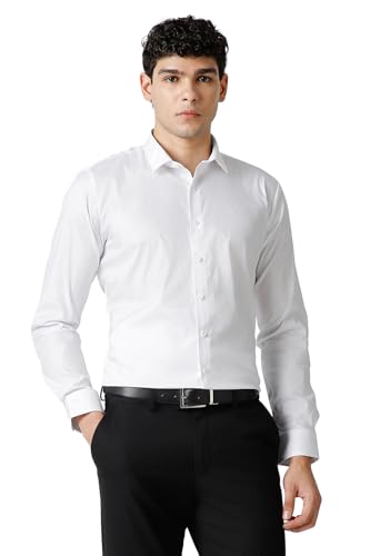 Image of Van Heusen Formal Slim Fit Shirt for Men | Solid | High Stretch Cotton Lycra | Full Sleeves | Ease of Movement