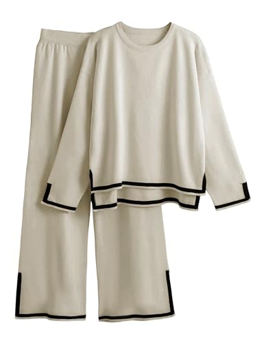 Survêtement en tricot pour vos moments de détente à la maison en haut et pantalon large