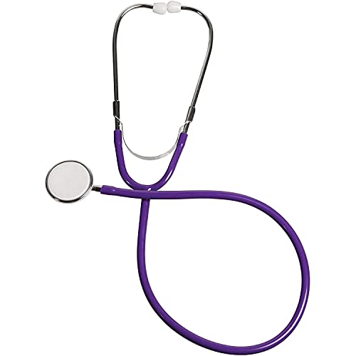 Mabis Stethoscope, Adult Dual Head To Listen To Sounds From Large Organs Or Specific Areas Of The Body With Large Diaphragm For High Or Low Frequencies, 22 Inch Y Tubing, Purple #TOP3