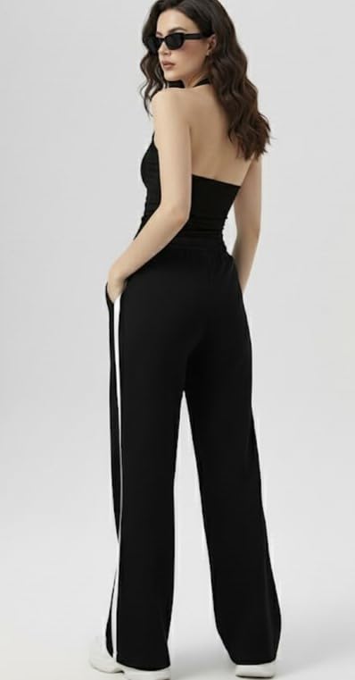 Image of Irana Women Jogger & Crop Top Set | Stylish 2-Piece Co-Ord Lounge Wear for Women | High Waist Joggers with Trendy Crop Top | Casual Wear | Gym Wear | Travel Outfit|Tracksuit Co-Ord for Girls