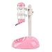 NOENNULL Height Adjustable Pet Water Dispenser, 500ml Automatic Standing Water Bowl for Puppies, Kittens Small Dogs Anti-Spill Feeder with Stable Base (Pink)