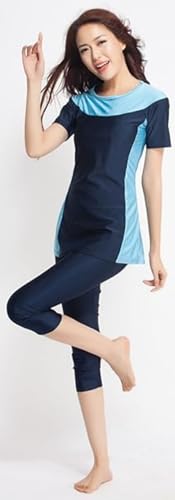 YEESAM Modest Swimsuits for Women Rash Guard 2 Piece with Skirt Muslim Burkini2