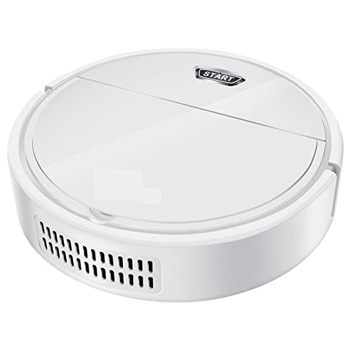 Robot aspirateur et mop blanc pour sols durs et tapis