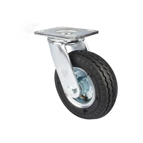 Roulette gonflable 6 pouces directionnelle en caoutchouc noir - 3