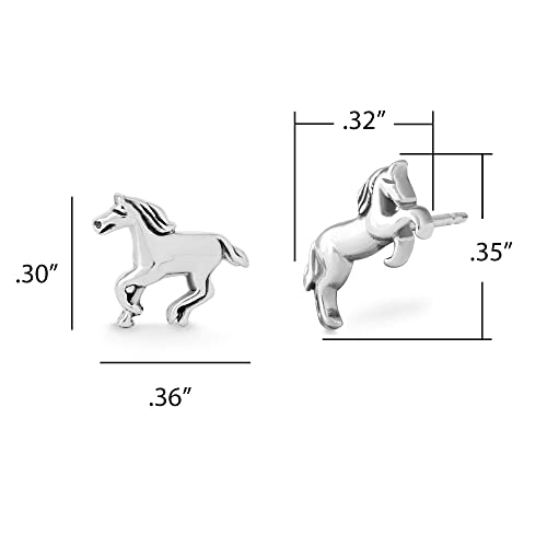 Boma Jewelry Sterling Silver Galloping Horse Stud Earrings4