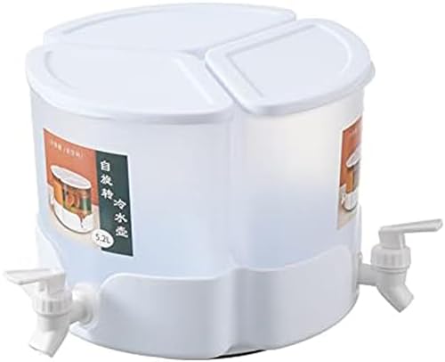 Cicpvim ドリンクサーバー ,PP素材 三段回転冷水筒蛇口付き大容量レモンフルーツポット夏の冷水筒アイスバケツ