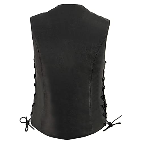 Image of Milwaukee Leather Women's Premium Classic Leather Motorcycle Rider Vest w /Adjustable Side Laces