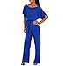 Jumpsuit Damen Elegant Langarm/Kurzarm Playsuit O-Ausschnitt Einteiler Overall Hosenanzug Playsuit Romper