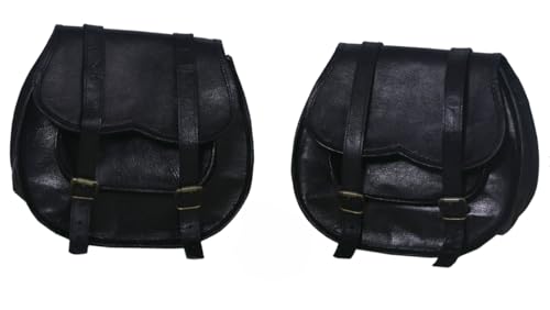 CUOIO DI ALTA QUALITÀ – Le borse per moto sono realizzate in cuoio di alta qualità con fodera in tela. Borse per moto marroni che offrono durabilità e un aspetto elegante. Borse per moto in pelle; Borsa da sella per moto, colore marrone.