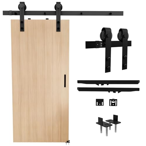 ZENIX 200 cm Schiebetür-Set mit Anti-Quetsch Soft-Close | Ultra-leises, bohrfreies Einzeltür-System für 100 cm Öffnungen | Einfach zu demontieren