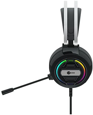Lecoo HT401 USB Kablolu Kulak Üstü RGB LED Aydınlatmalı Oyuncu Kulaklığı - Ayarlanabilir Kafa Bandı, Konforlu Kulak Yastıkları, 2.2m Kablo, 268g Gaming Kulaklık Siyah - Görsel 7