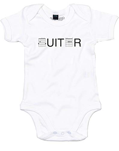 Brand88 Guitar Chords, Baby Grow - White/Black 3-6 Months