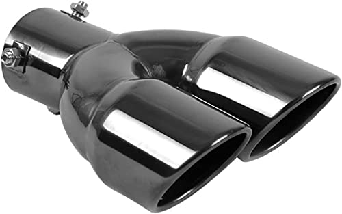 Vechkom 2.5 Inlet Dual Black Exhaust Tips Stainless Steel Car Tail Pipe 3" Outlet Car Muffler Adjustable For Most Vehicles Exterior Rear Tip Pipe by Vechkom - Used condition - US$28.21