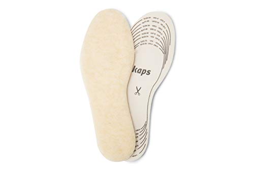 Kaps Winter Shoe Insoles For Kids, 4 Pairs Of Cut To Size Sheep Wool Inserts For Kids Shoes And Boots, Warm And Soft, 4 Pair Pack #TOP2