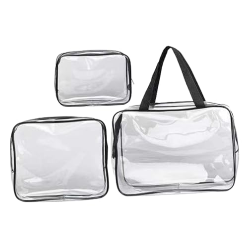ELAYARD 3個 防水仕様クリアトラベル洗面ポーチ点 透明素材 軽量耐久 コスメ収納 化粧品オーガナイザー レディース旅行用