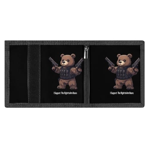 I Support The Right to Arm Bears Trifold Wallet Slim Credit Card Holder Minimalist Front Pocket Money Clip for Women Men4