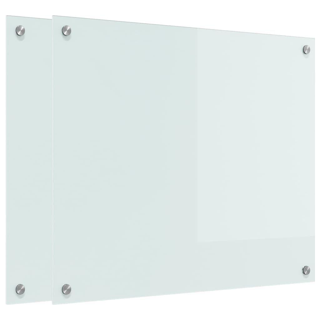 Solivagant Küchenrückwand 2 pcs Weiß 70 x 60 cm Gehärtetes Glas, Küche Esszimmer,Küchenhelfer -utensilien, 18.5 kg-3415520