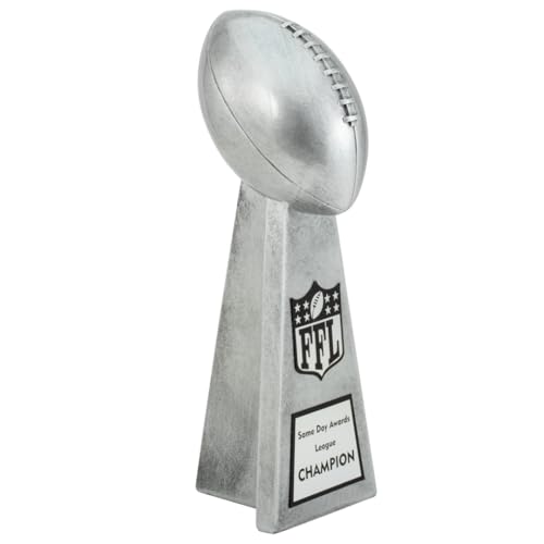 silver lil39 vince fantasy football trophy - engraving included