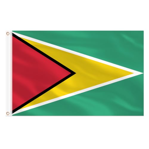 Image of AhfuLife Guyana Flag 3x5 Ft, Large Guyanese Flags for Outside - Double Side with Brass Eyelets for Olympic Party Decorations, Soccer Party Decoration Bar Garden Street Decoration Indoor Outdoor