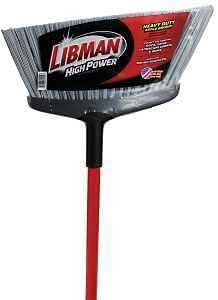 4 Pack -Lib-Man 1102 Angle Broom, 15 in Sweep Face, 5 in L Trim, Pet Bristle, 53 in L, Steel