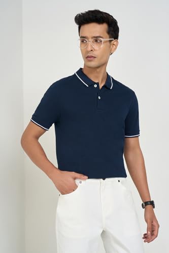 Image of Peregrine by Pantaloons Men's Solid Slim Fit Polo Shirt