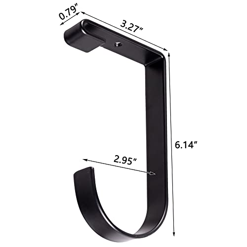 Saderoy 4-Pack Heavy Duty Add-On Flat Hook Accessory for Garage Ceiling and Wall Storage Alloy Steel, Black - Image 2