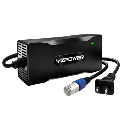 YZPOWER 54.6V 2A Electric Bike & Scooter Charger with Turbo Cooling Fan | 48V Lithium Battery Power Adapter | Overheat Protection & Fast Charging | 3-Pin XLR Connector