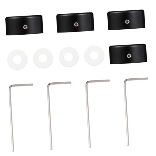 ERINGOGO 4 juegos Tapones de Pedal para Efecto Guitarra Aluminio Anodizado Negro Protectores Resistentes con Tornillos Accesorios para Footswitch Fácil y Seguro para Músicos