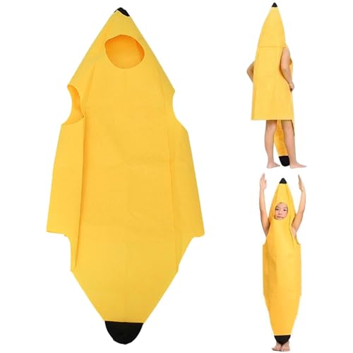 HTTDSLF Disfraz de Plátano, Divertido Atuendo de Disfraces de Plátano, Perfecto para Halloween, Fiestas y Disfraces, Traje de Fruta Ligero y Cómodo, Unisex