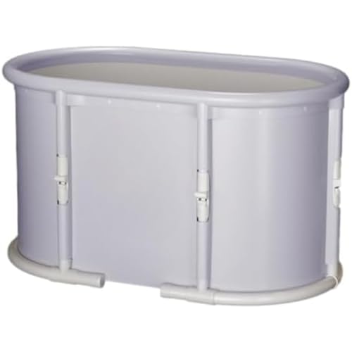 ChoyClitポータブルバスタブ 浴槽 お風呂 折り畳み浴槽 簡易風呂 湯船 簡易バスタブ 簡易浴槽 サウナ 水風呂 持ち運び浴槽 バケッツ 浸漬式 SPA 折りたたみプール 大人 子供 家庭用 取り付け不要 収納便利 コンパクト 収納バッグ付き (グレ