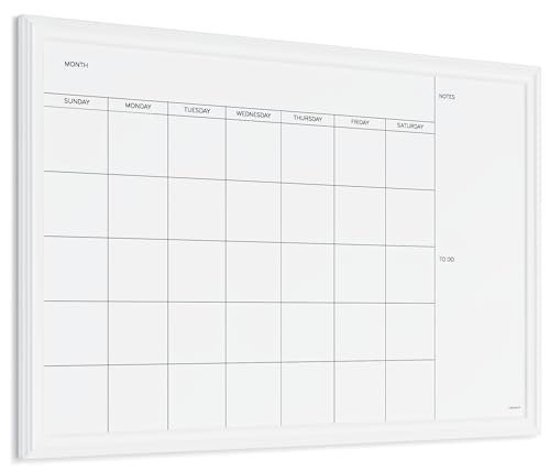 U Brands Magnetic Dry Erase Calendar White Board, 30