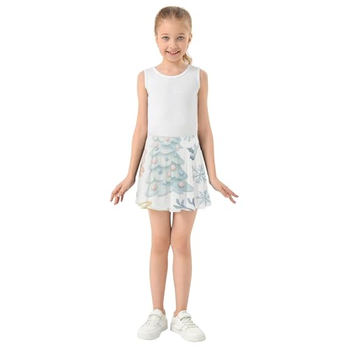 Joisal Tennis Skirts for Kids Cute Watercolor Christmas Angels Athletic Shorts Girls Skorts Cool Pink Flowy Skirt 4t3