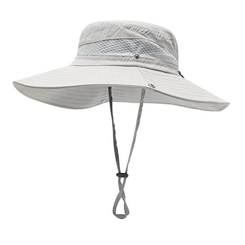Image of ZLYC Mens Waterproof Camo Sun Hat Wide Brim Packable Outdoor Mesh Fishing Bucket Hats