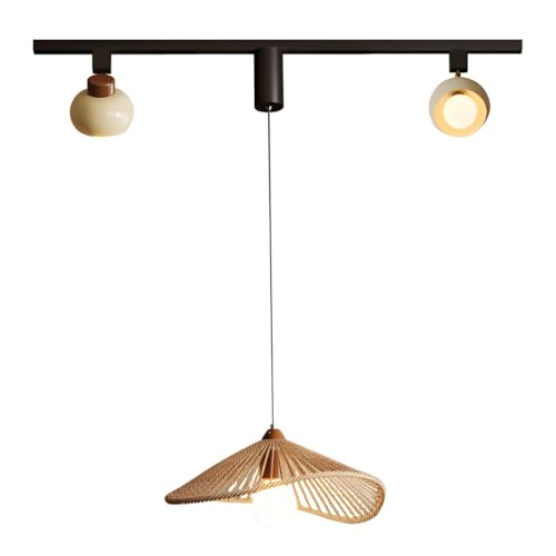 Pista ajustable luz colgante Wabi-Sabi para iluminar mesas descentradas y cocinas oscuras 8