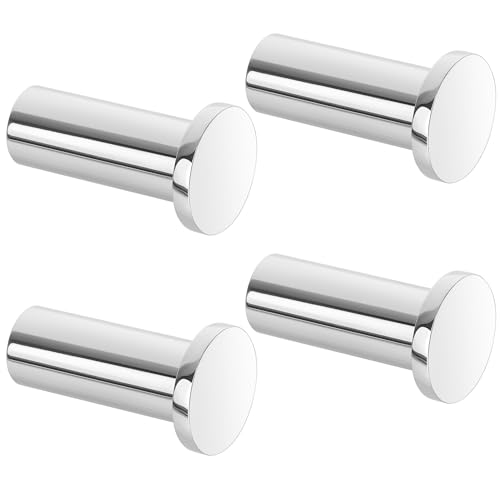 SAYAYO Ganci Accappatoio Bagno in Acciaio Inox Ganci Appendiabiti da Parete, Appendi Strofinacci Cucina Gancio, Gancio Appendi Accappatoio Cromo Lucido, Capacità Carico 15 kg, 4 Pezzi