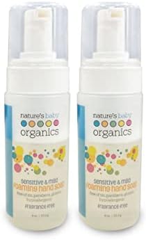 Nature's Baby Ultra Mild Hand Wash, Foaming Baby Hand Wash/Face Wash Formulated for Sensitive Skin, Tear Free, No SLS & pH Neutral, Fragrance Free, 4 oz ea, 2 Pack