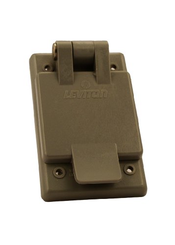 Image of Leviton 15 Amp, 125 Volt, Power Inlet Receptacle, Straight Blade, Industrial Grade, Grounding, 5278-FWP, Gray