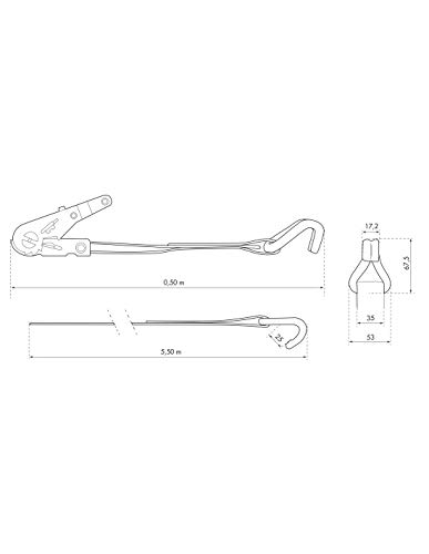 Cinghia Di Serraggio, 6M, Cricchetto, Ganci Jj, Blu - Thirard - 2