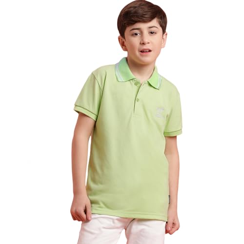 Image of Li'l Tomatoes Boys Pique Polo T-Shirt | Half Sleeve Casual Summer Wear | Soft & Breathable | 9-16 Years