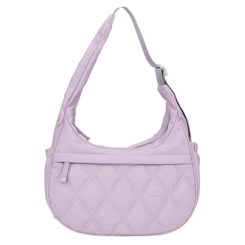 Image of JANKS Small Puffer Crescent Shoulder Bag for Women, Nylon Quilted Puffy Crossbody Purse, Cute Hobo Shoulder Handbags