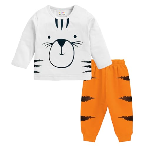 Image of Kuchipoo Kids Regular Fit Cotton T-Shirts and Pyjamas Set