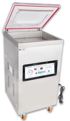 Beeketal 'T400S' Profi Kammer Vakuumierer mit Impuls Schweißleiste, elektronisch gesteuertes Vakuumiergerät mit 20m³/h Absaugvolumen und integriertem Impuls Folienschweißgerät, Standgerät mit Rädern