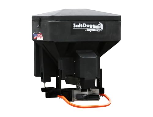Buyers Products SaltDogg TGS03 Tailgate Salt Spreader Made In The USA 8 cu ft/600 lb Capacity Horizontal Auger Feed Commercial Salt Spreader For Truck Tailgate Receiver Hitch Mount